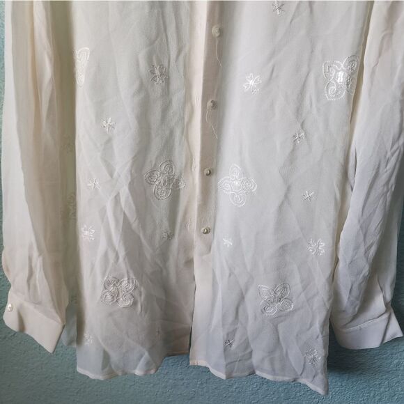 Valerie Stevens silk long sleeve blouse new with tags minimalist lagenlook - Picture 5 of 7